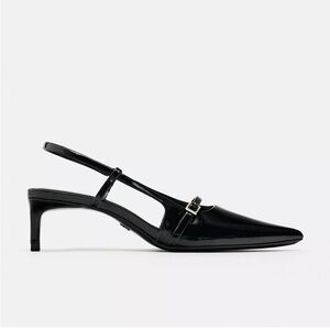 Zara Black Heels with Strappy Design